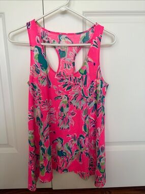 Lilly Pulitzer Bright Pink Floral Racerback Tank